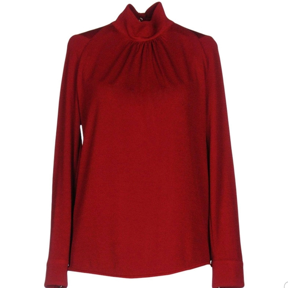 Golden Goose Turtleneck Blouse Size S Small Wine Red - Picture 1 of 7